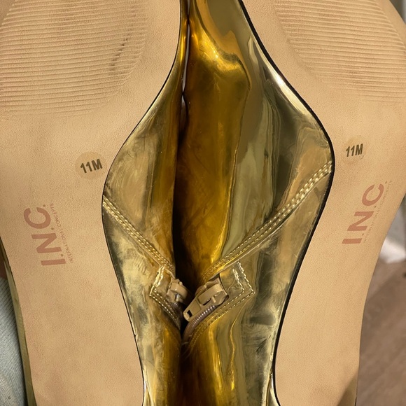INC International Concepts Shiny Gold Over-the-Knee Boots - Picture 4 of 4